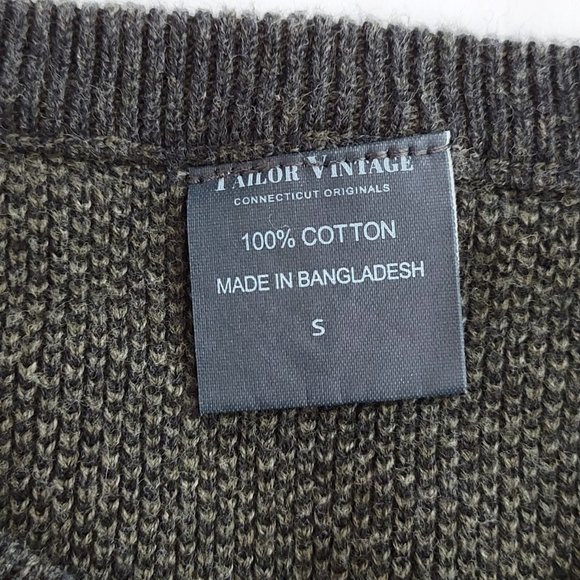 TAILOR VINTAGE pullover birdeye V-neck Sweater Sz S NEW - Picture 4 of 4